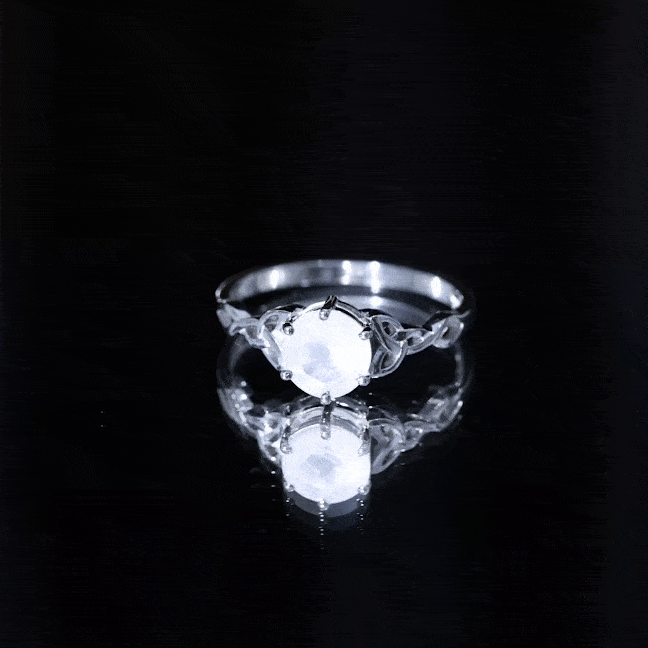 Moonstone Engagement Ring - Celtic Knot Solitaire With AAA Quality Gemstone