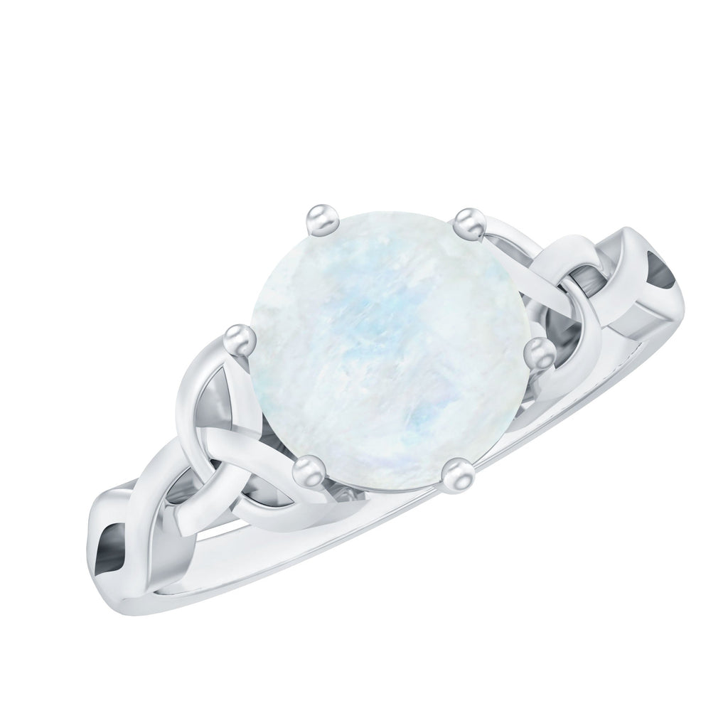 Moonstone Engagement Ring - Celtic Knot Solitaire With AAA Quality Gemstone