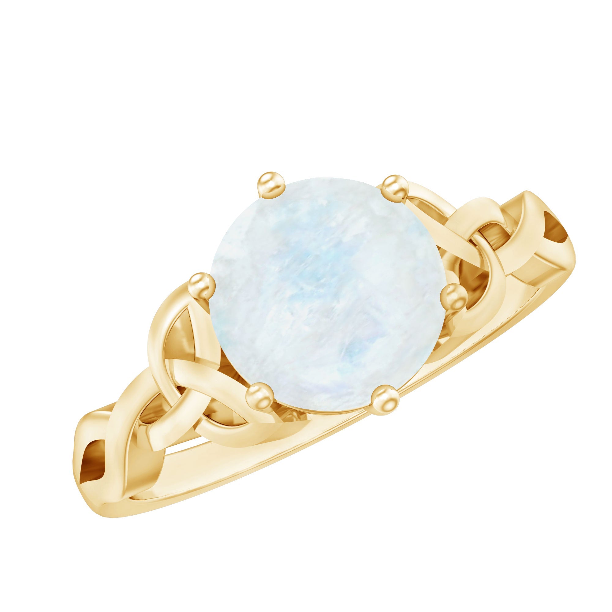 Moonstone Engagement Ring - Celtic Knot Solitaire With AAA Quality Gemstone