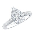 Certified 2 Carat Moissanite Pear Shaped Engagement Ring with Side Stones