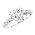 Certified 2 Carat Moissanite Heart Engagement Ring with Side Stones