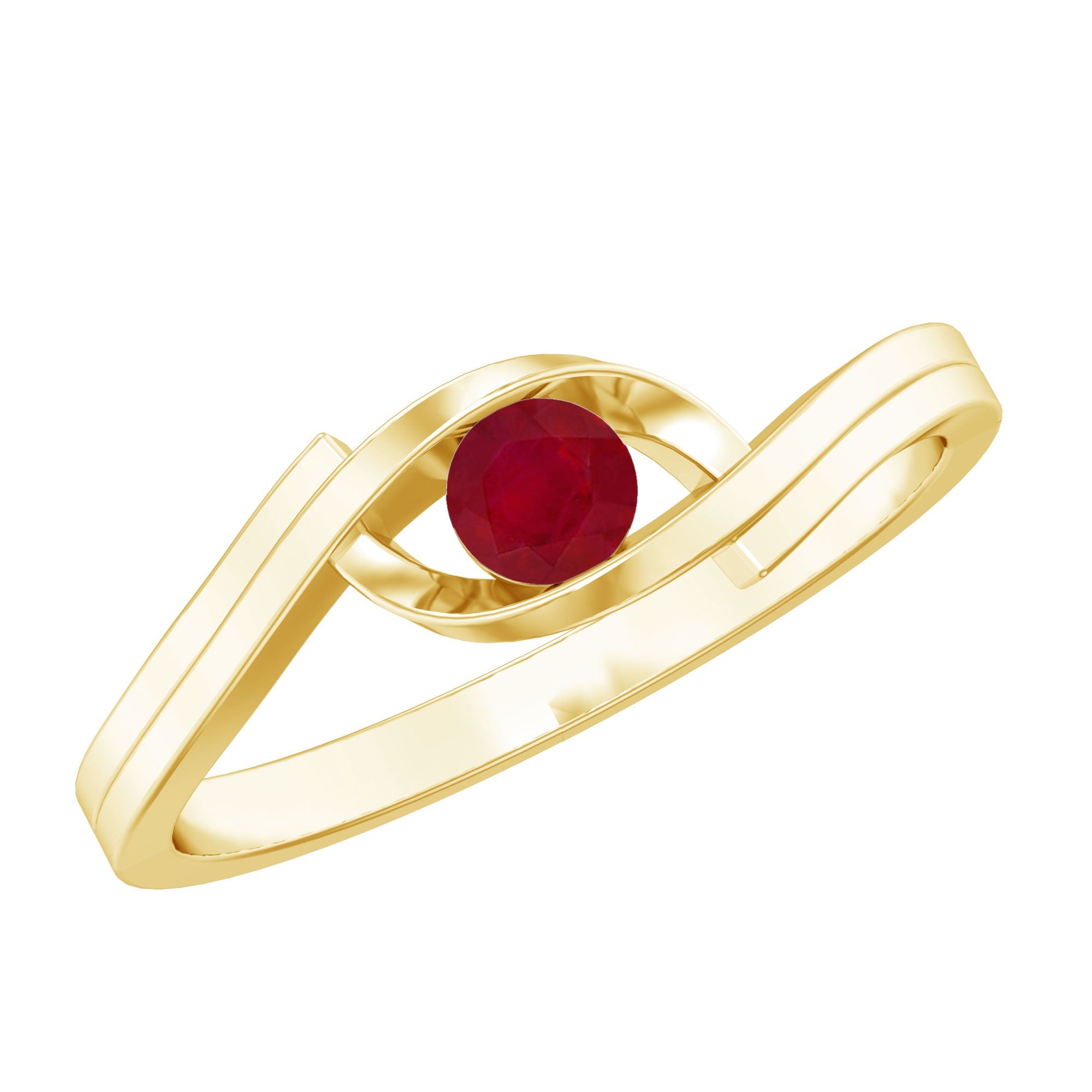 Ruby Promise Ring - Red Ruby Bypass Shank Band | July Birthstone Gift