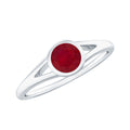 Ruby Promise Ring – 0.6 Carat Natural Ruby Split Shank Band AAA Quality Gemstone