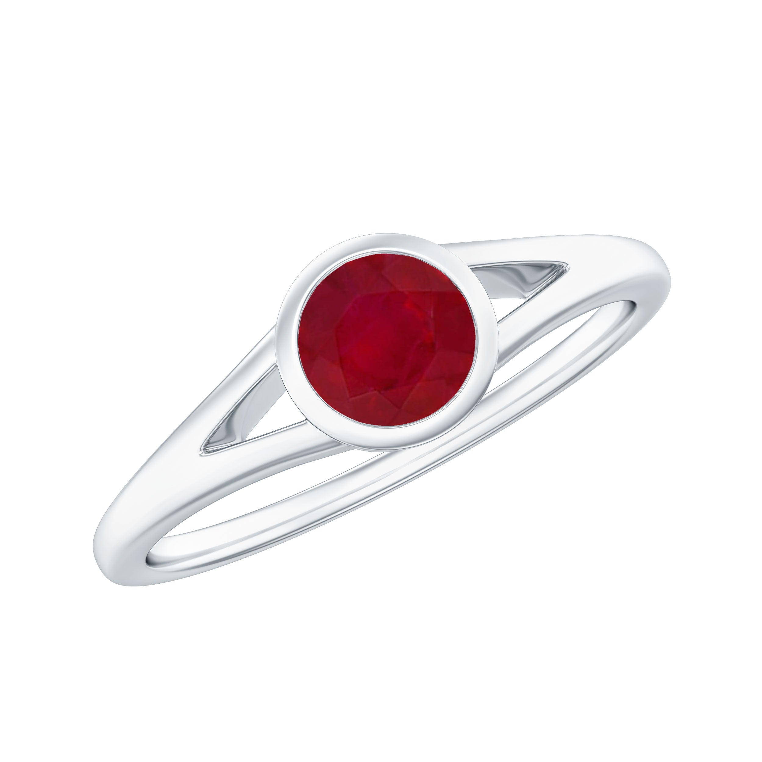Ruby Promise Ring – 0.6 Carat Natural Ruby Split Shank Band AAA Quality Gemstone