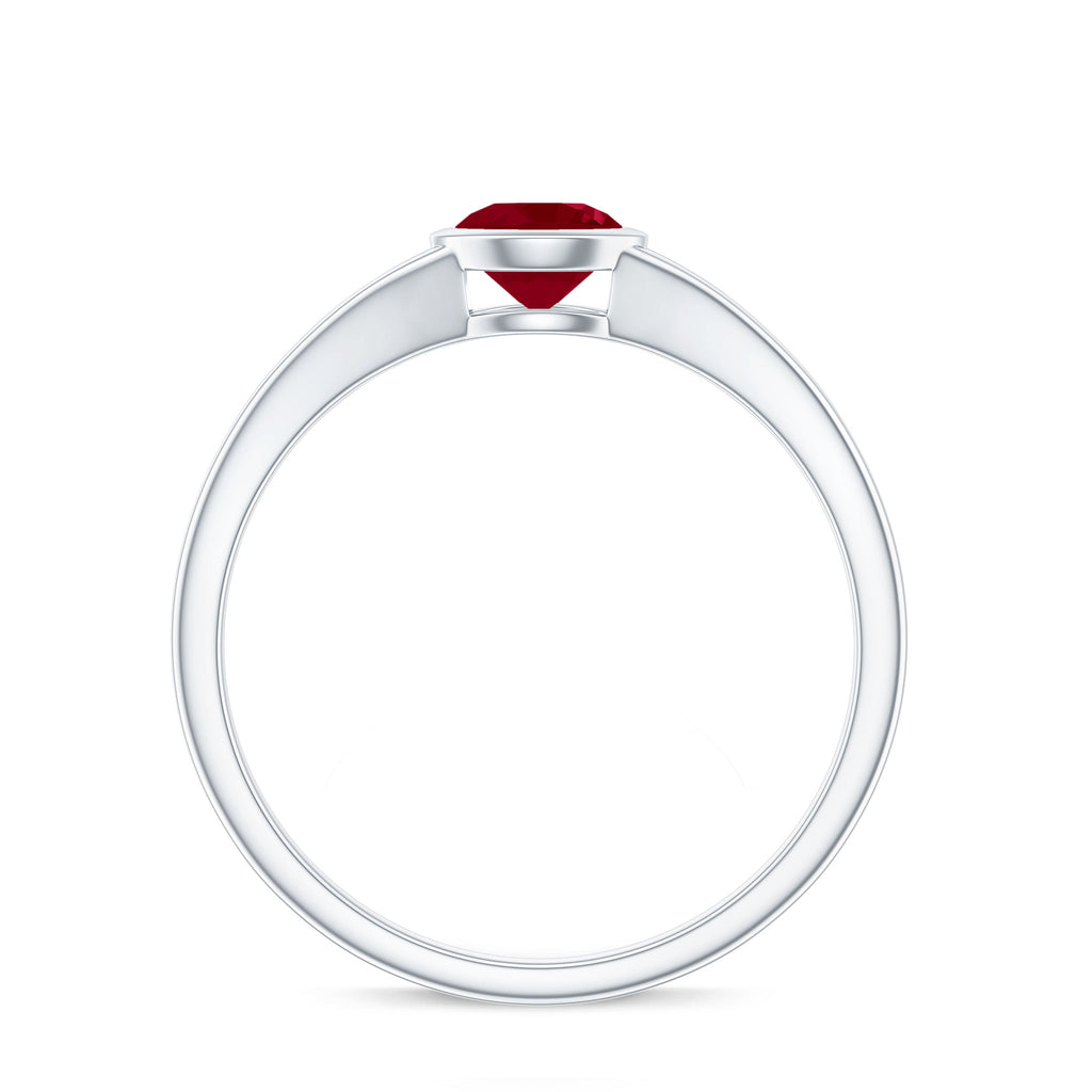 Ruby Promise Ring – 0.6 Carat Natural Ruby Split Shank Band AAA Quality Gemstone