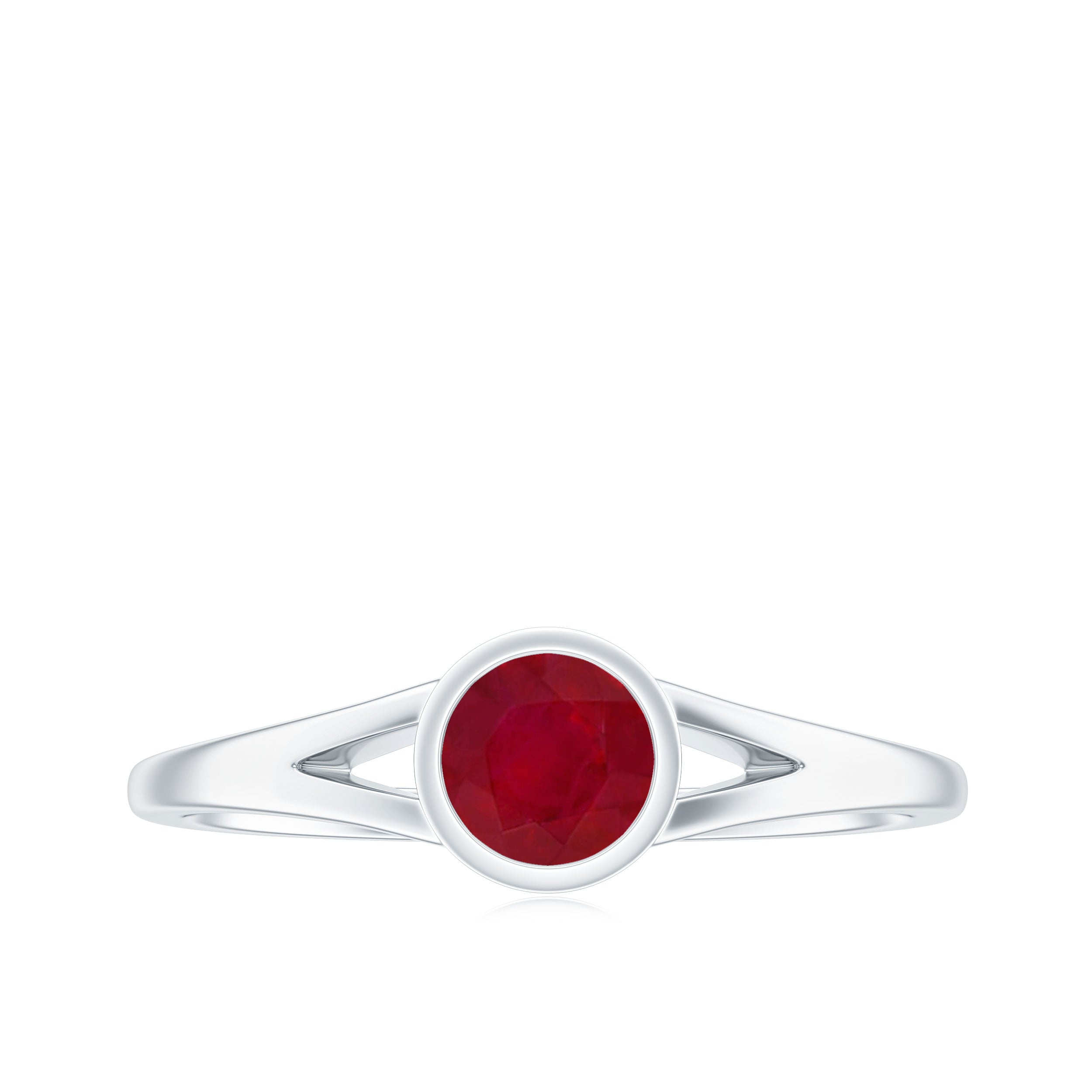 Ruby Promise Ring – 0.6 Carat Natural Ruby Split Shank Band AAA Quality Gemstone