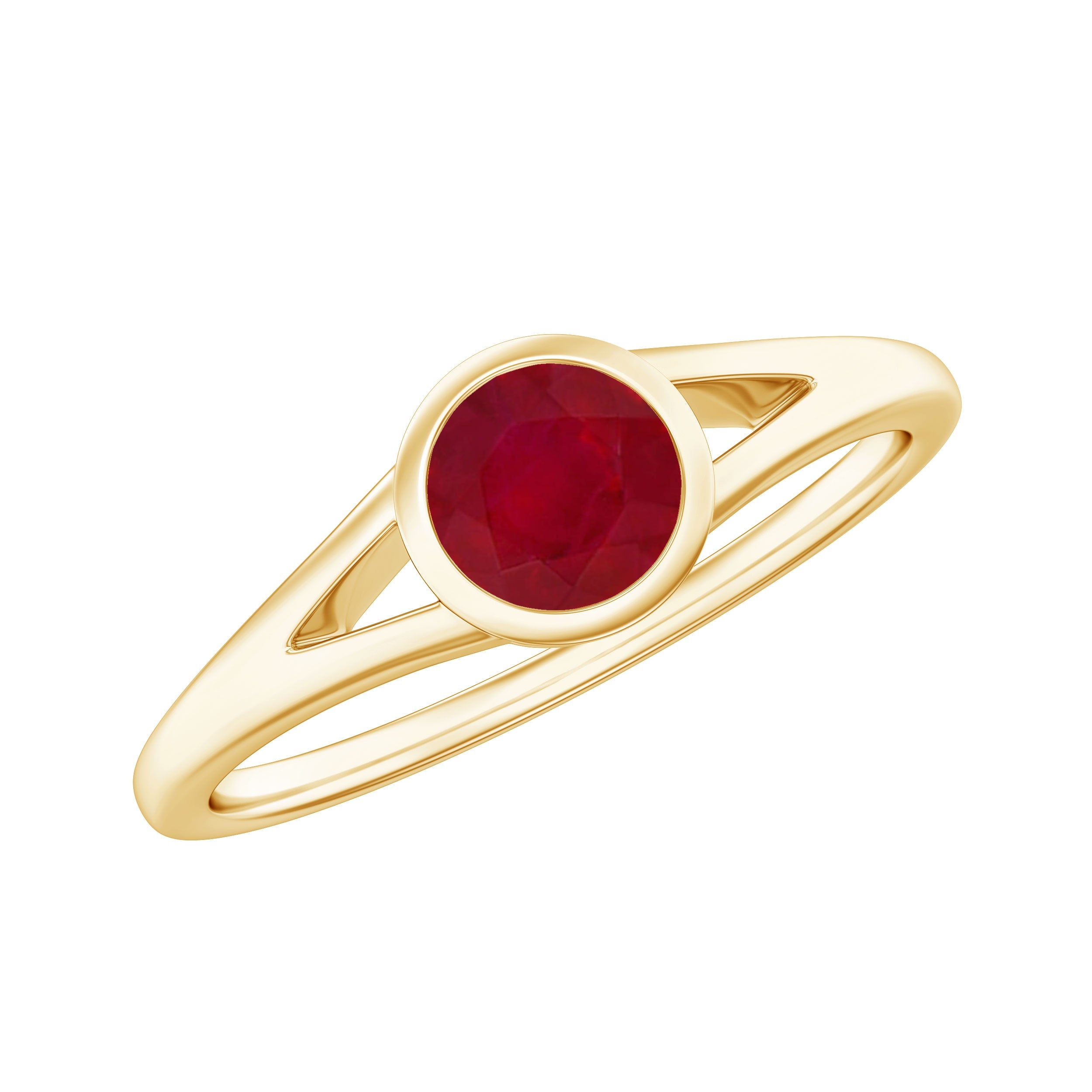 Ruby Promise Ring – 0.6 Carat Natural Ruby Split Shank Band AAA Quality Gemstone