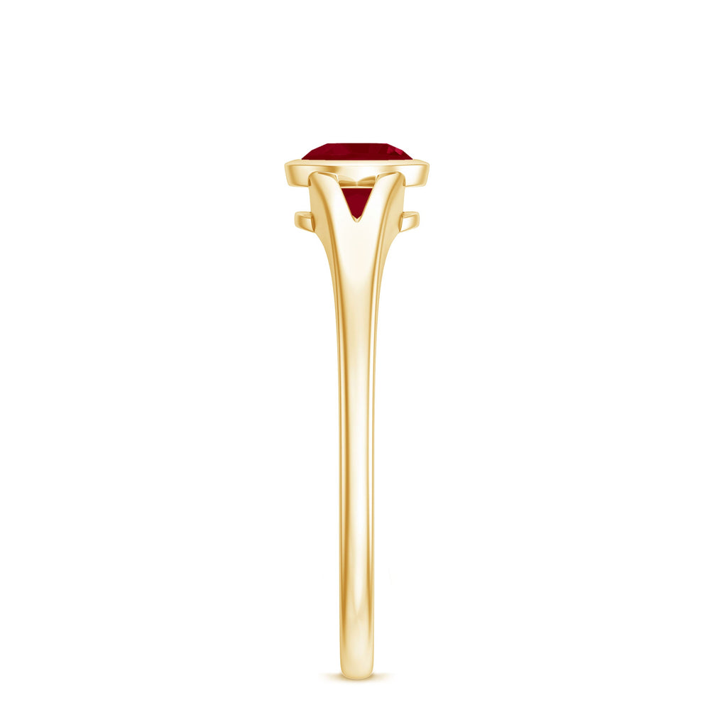 Ruby Promise Ring – 0.6 Carat Natural Ruby Split Shank Band AAA Quality Gemstone