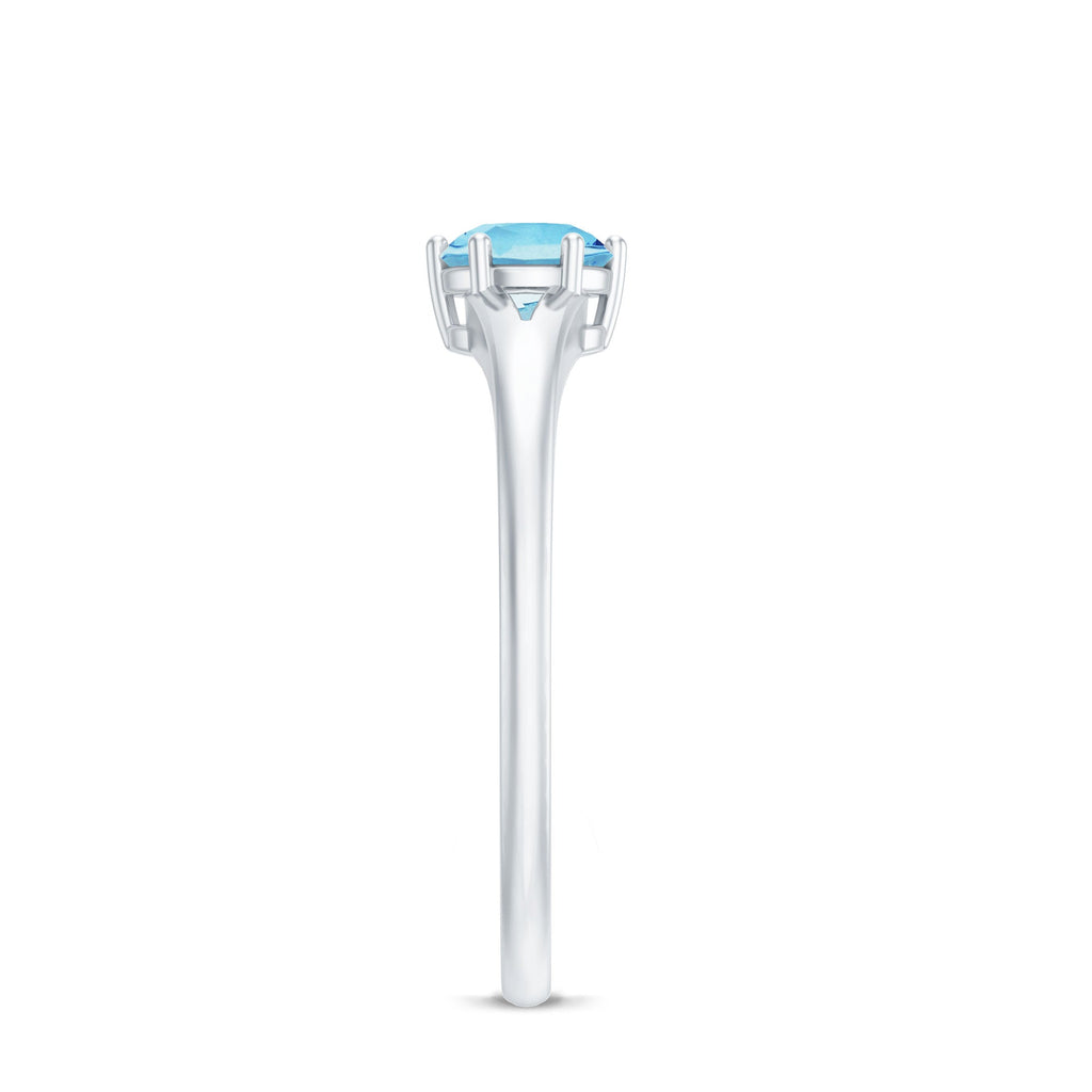 Aquamarine Promise Ring – Classic Solitaire Design With 6-Prong Setting