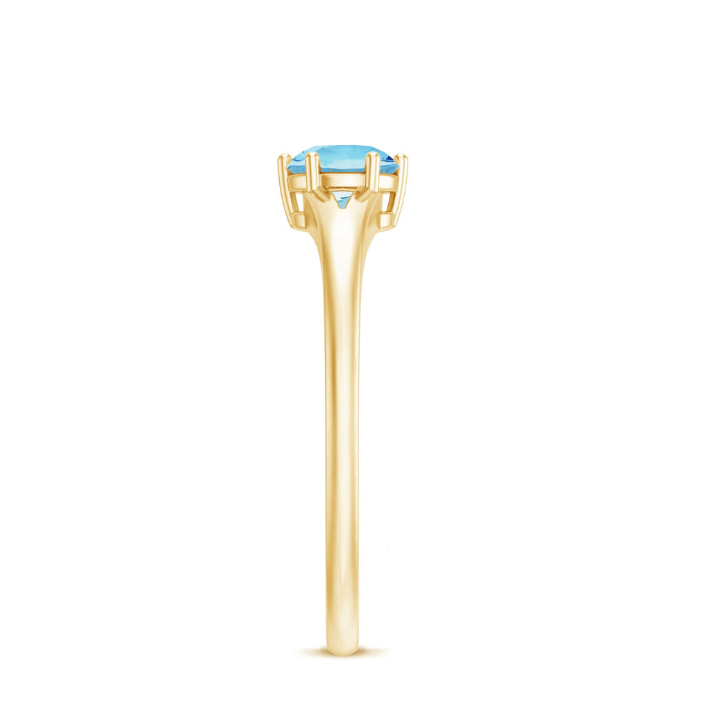 Aquamarine Promise Ring – Classic Solitaire Design With 6-Prong Setting
