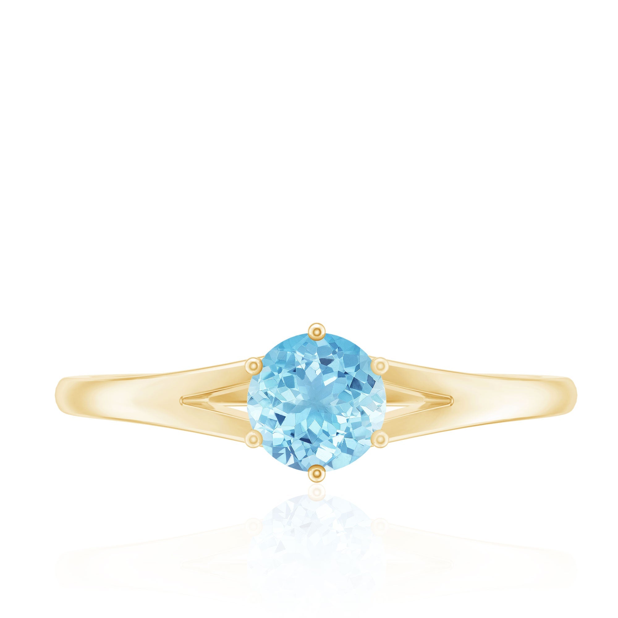Aquamarine Promise Ring – Classic Solitaire Design With 6-Prong Setting