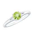 Peridot Promise Ring – Natural Green Gemstone with Diamond Accent, Split Shank Band