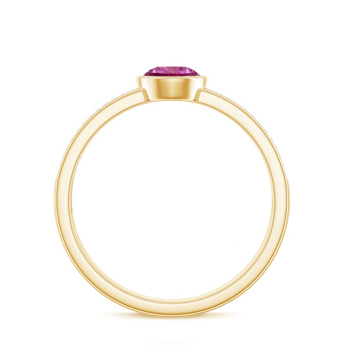 0.4 Carat Solitaire Pink Tourmaline and Diamond Engagement Ring