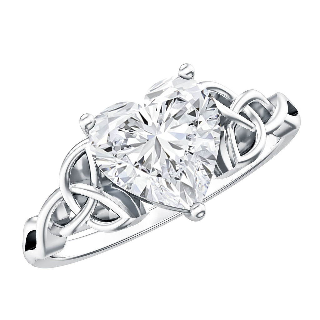 Heart Shaped Moissanite Celtic Engagement Ring