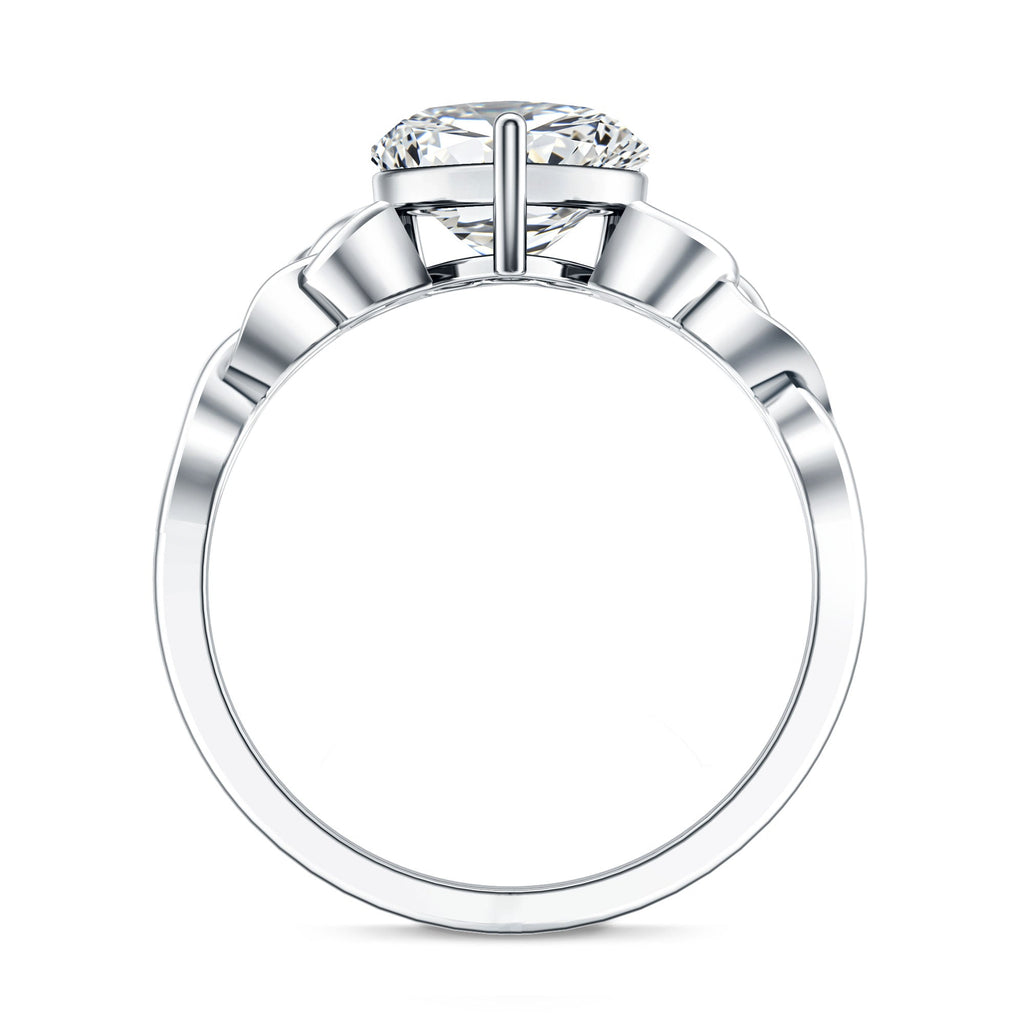 Heart Shaped Moissanite Celtic Engagement Ring