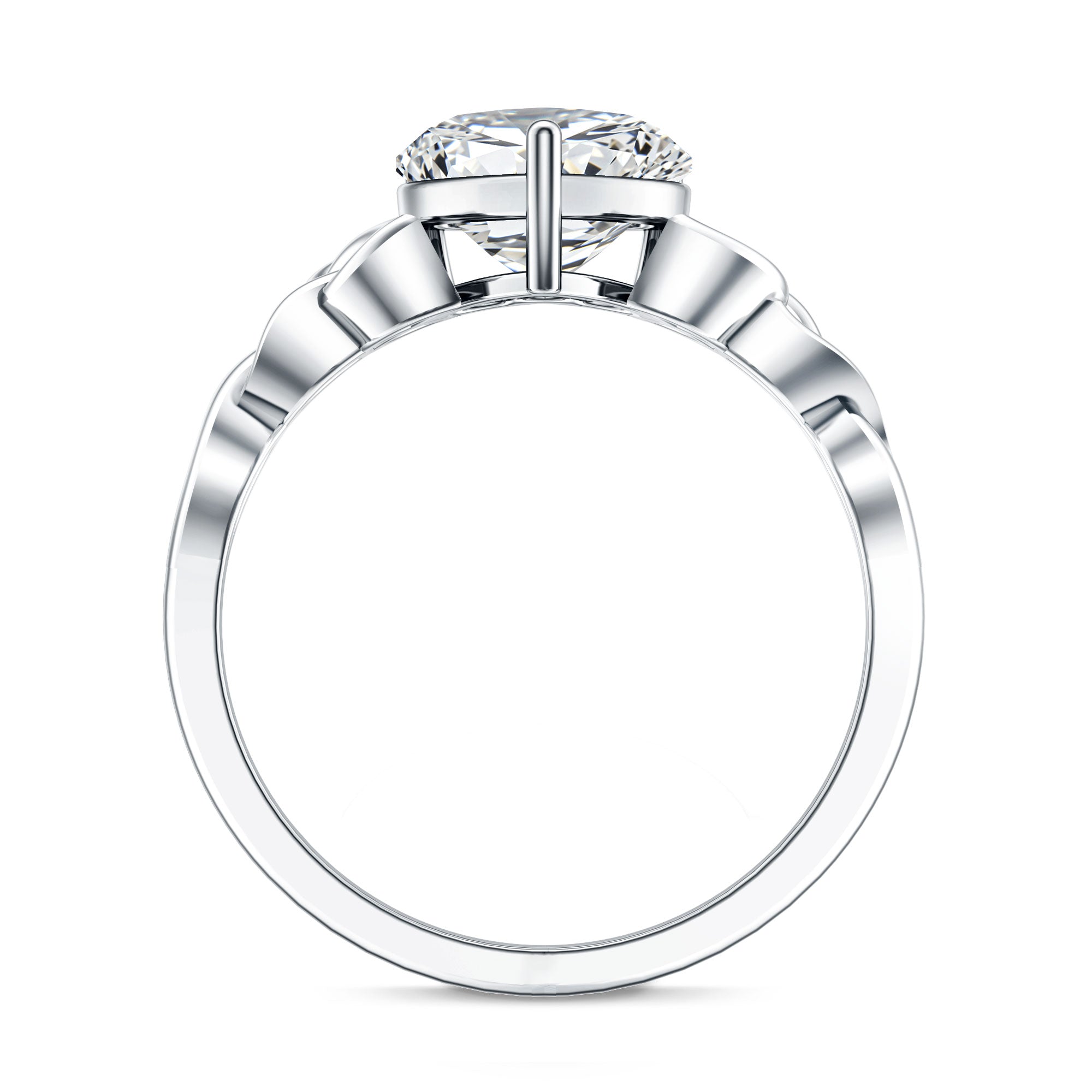 Heart Shaped Moissanite Celtic Engagement Ring