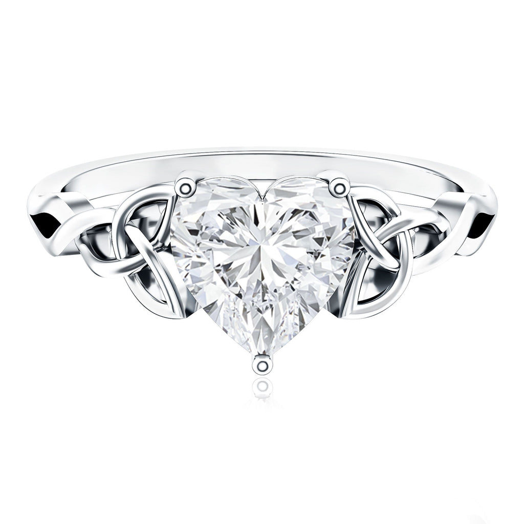 Heart Shaped Moissanite Celtic Engagement Ring