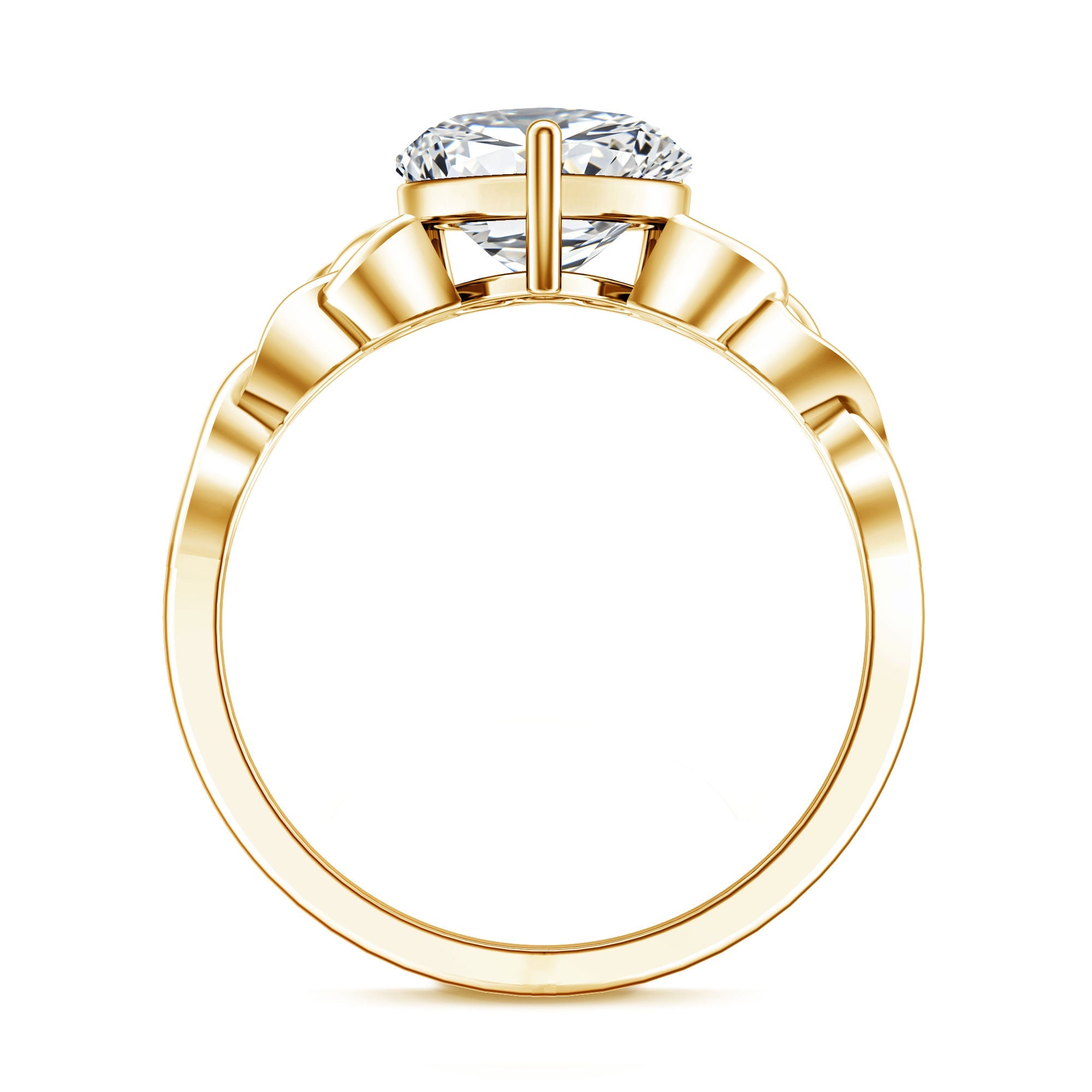 Heart Shaped Moissanite Celtic Engagement Ring