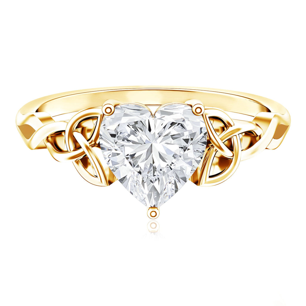 Heart Shaped Moissanite Celtic Engagement Ring
