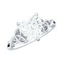 2 CT Heart Shaped Moissanite Celtic Knot Engagement Ring