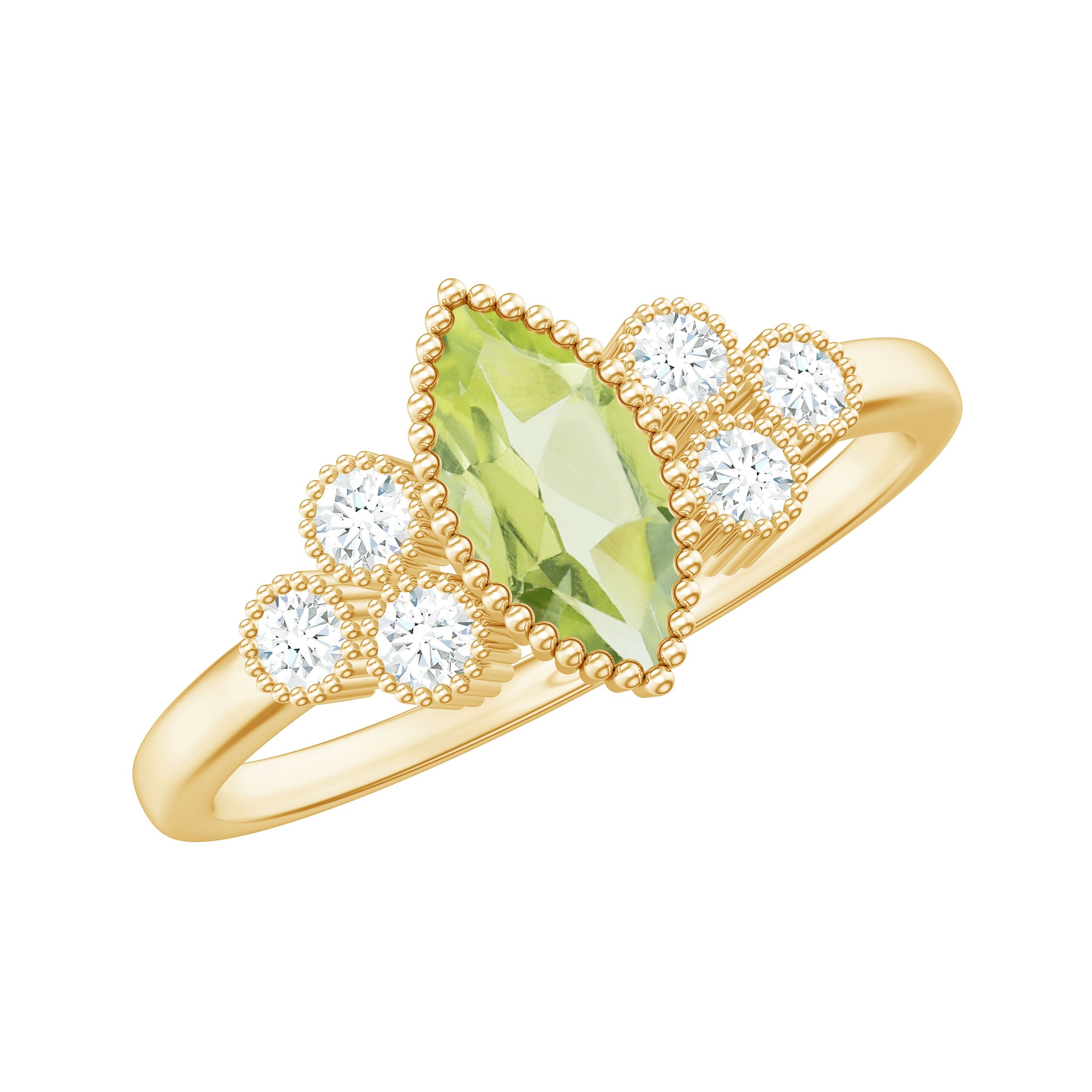 Peridot Engagement Ring – Natural 0.7 Ct Marquise Shape Green Gemstone Ring