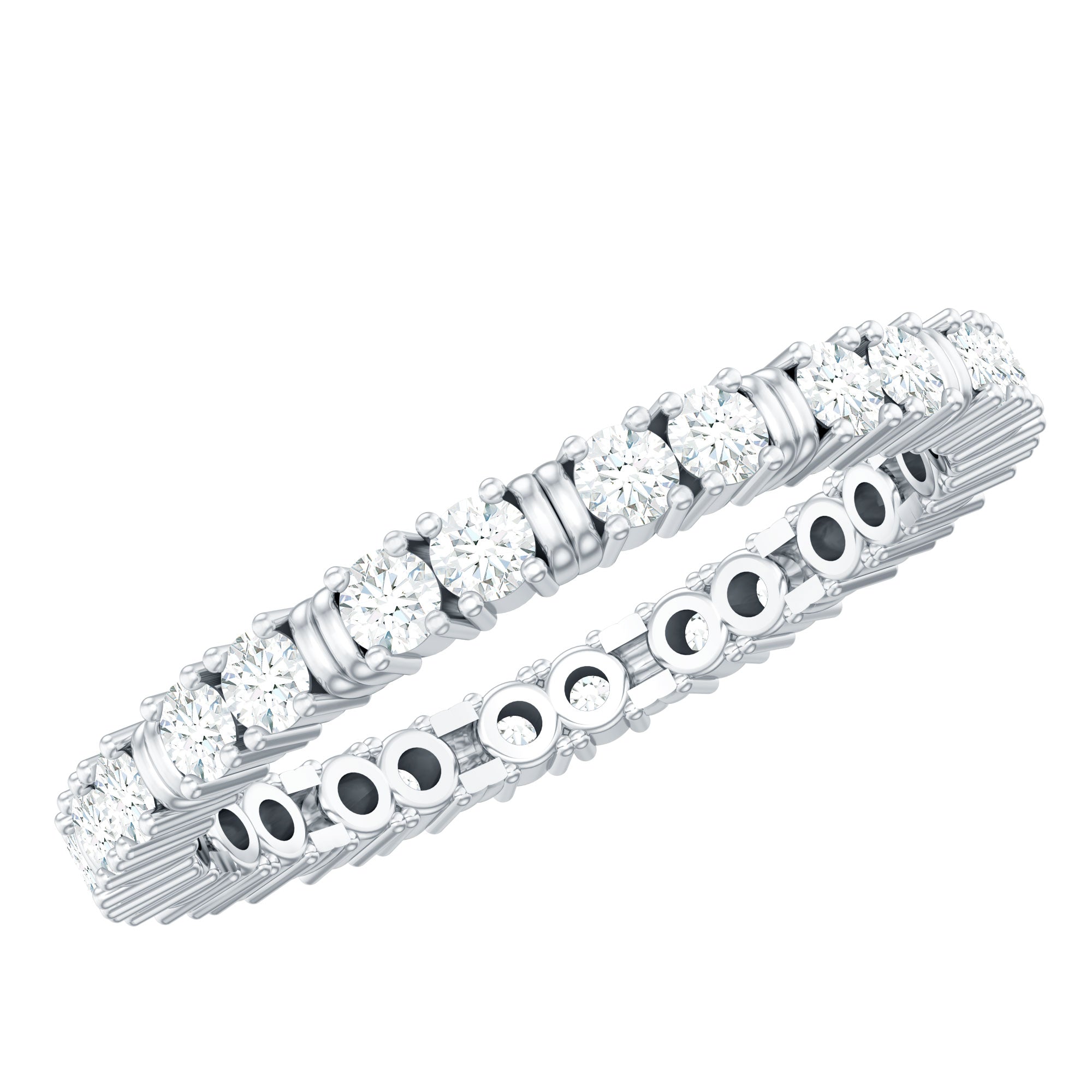 Moissanite Eternity Band – Stackable Rings With Prong Setting | Slim Profile Ring
