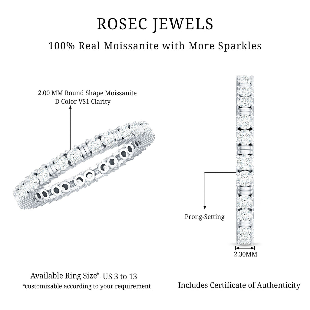 Moissanite Eternity Band – Stackable Rings With Prong Setting | Slim Profile Ring