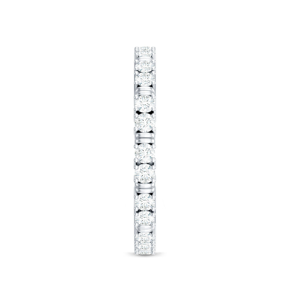 Moissanite Eternity Band – Stackable Rings With Prong Setting | Slim Profile Ring