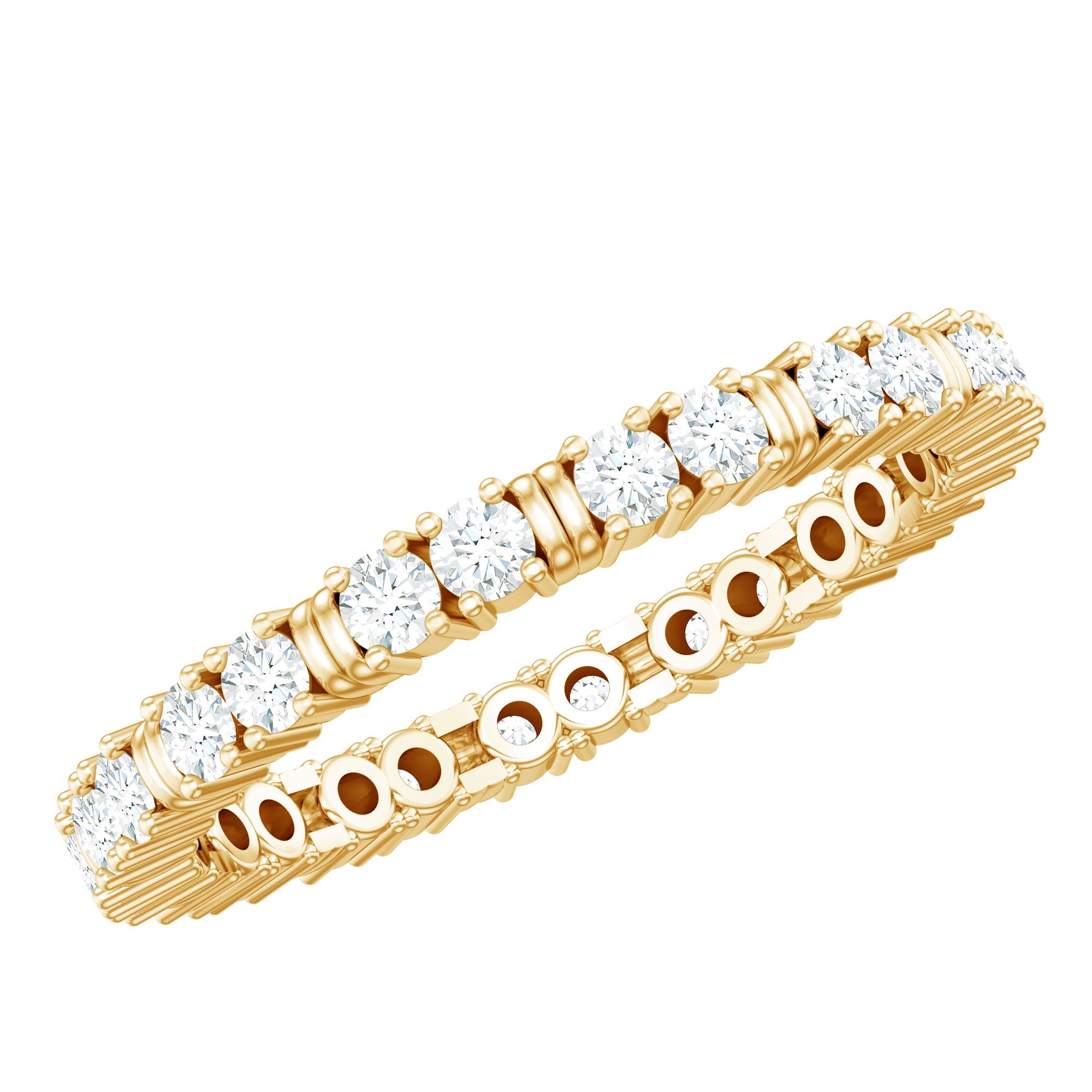 Moissanite Eternity Band – Stackable Rings With Prong Setting | Slim Profile Ring