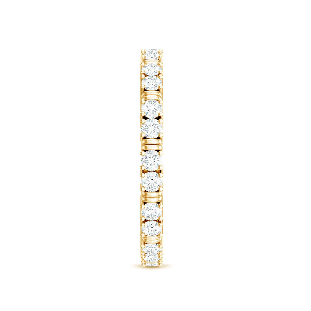 Moissanite Eternity Band – Stackable Rings With Prong Setting | Slim Profile Ring