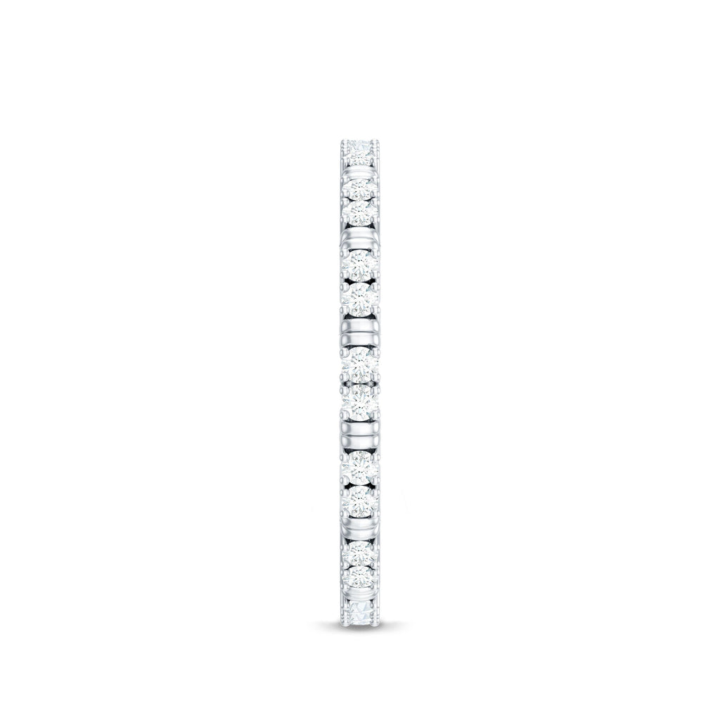Minimalist Stackable Eternity Ring with Moissanite