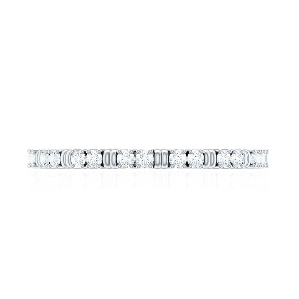 Minimalist Stackable Eternity Ring with Moissanite