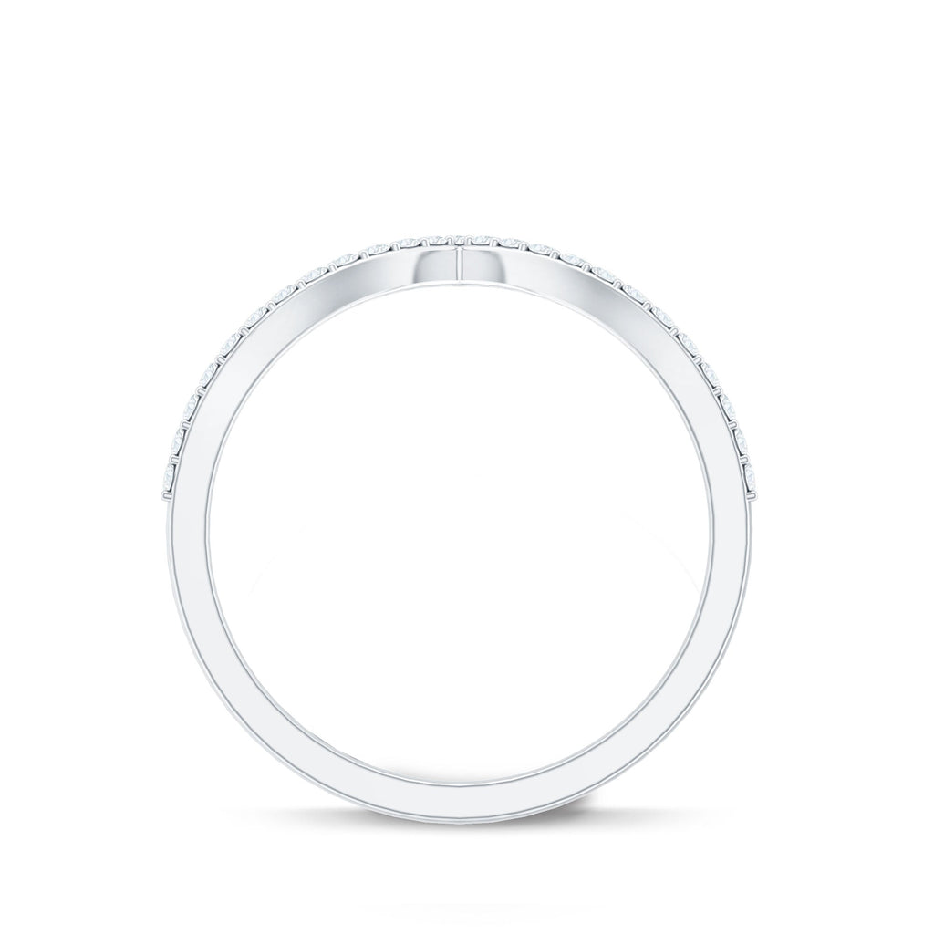 Moissanite Chevron Wedding Ring with Certificate