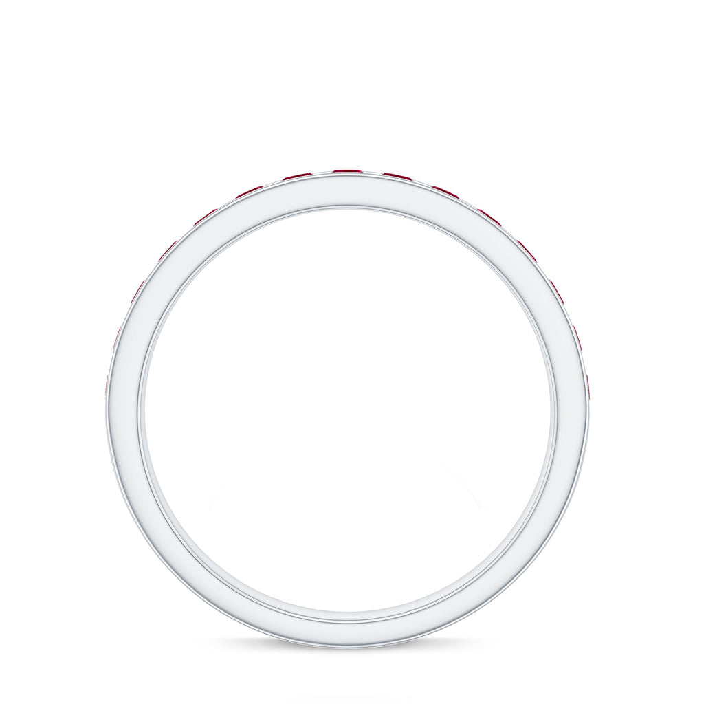 Ruby Eternity Ring – Half Eternity Channel Set With AAA Quality Ruby Stones