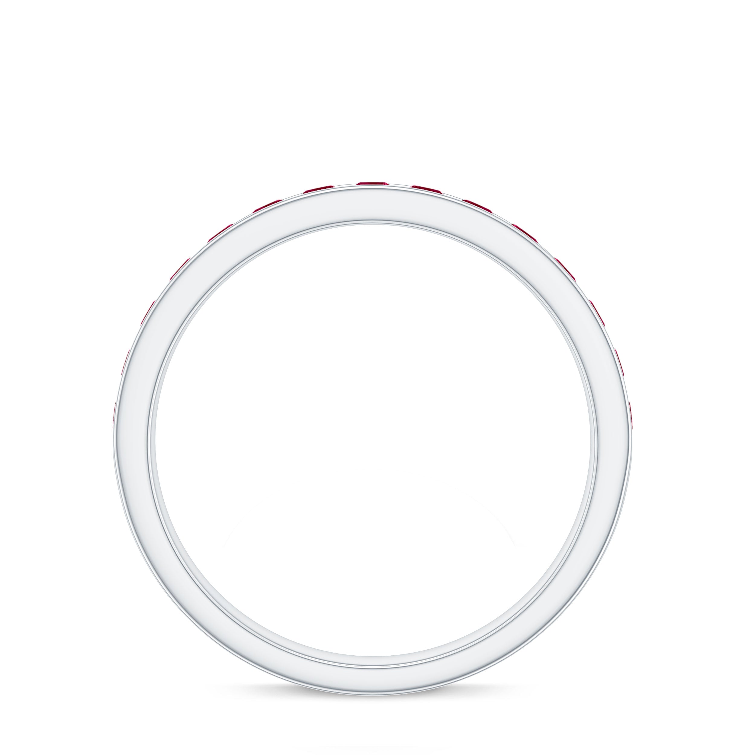 Ruby Eternity Ring – Half Eternity Channel Set With AAA Quality Ruby Stones