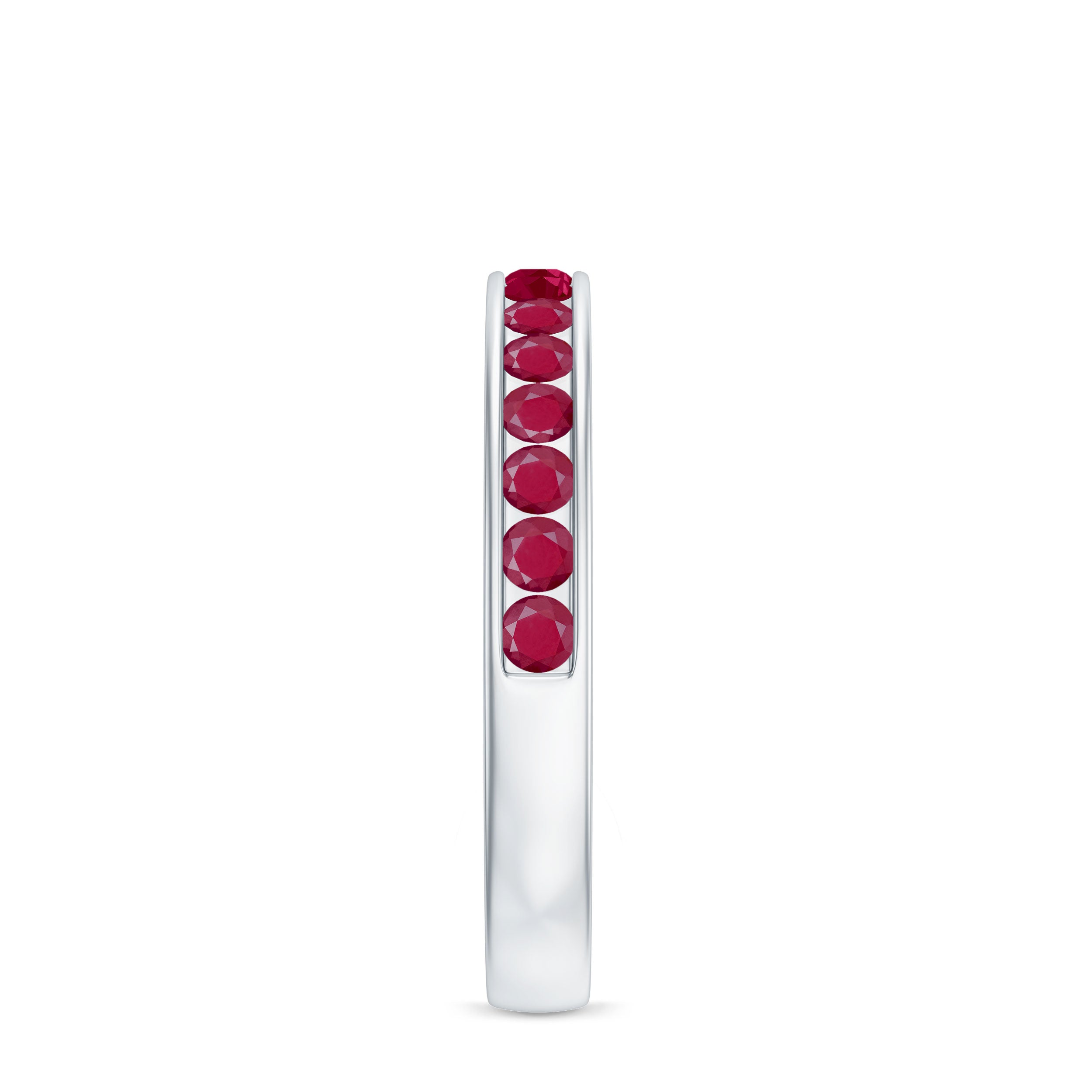 Ruby Eternity Ring – Half Eternity Channel Set With AAA Quality Ruby Stones