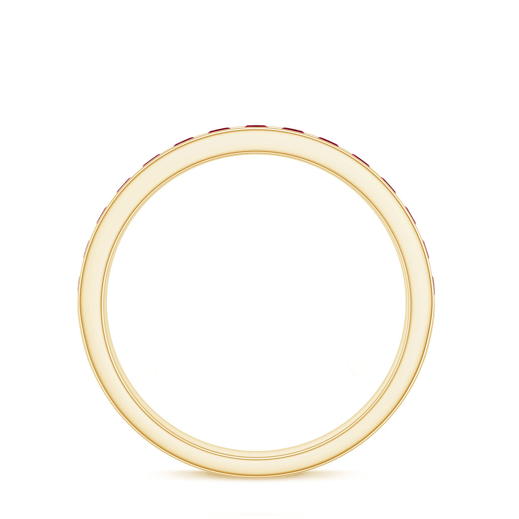 Ruby Eternity Ring – Half Eternity Channel Set With AAA Quality Ruby Stones