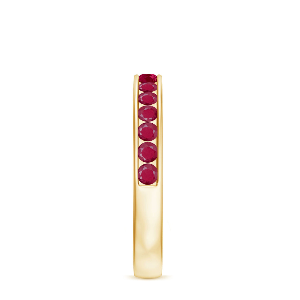 Ruby Eternity Ring – Half Eternity Channel Set With AAA Quality Ruby Stones
