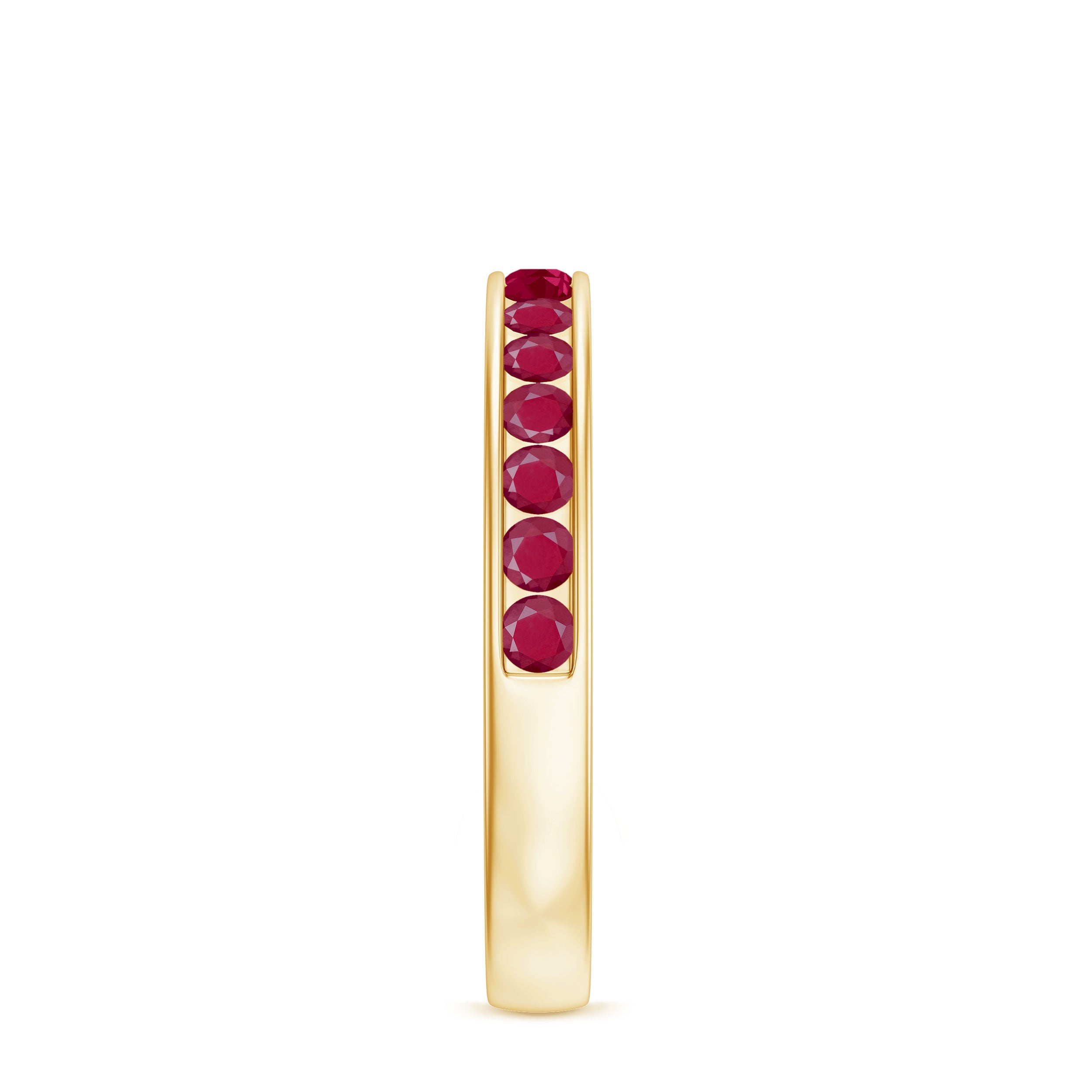 Ruby Eternity Ring – Half Eternity Channel Set With AAA Quality Ruby Stones