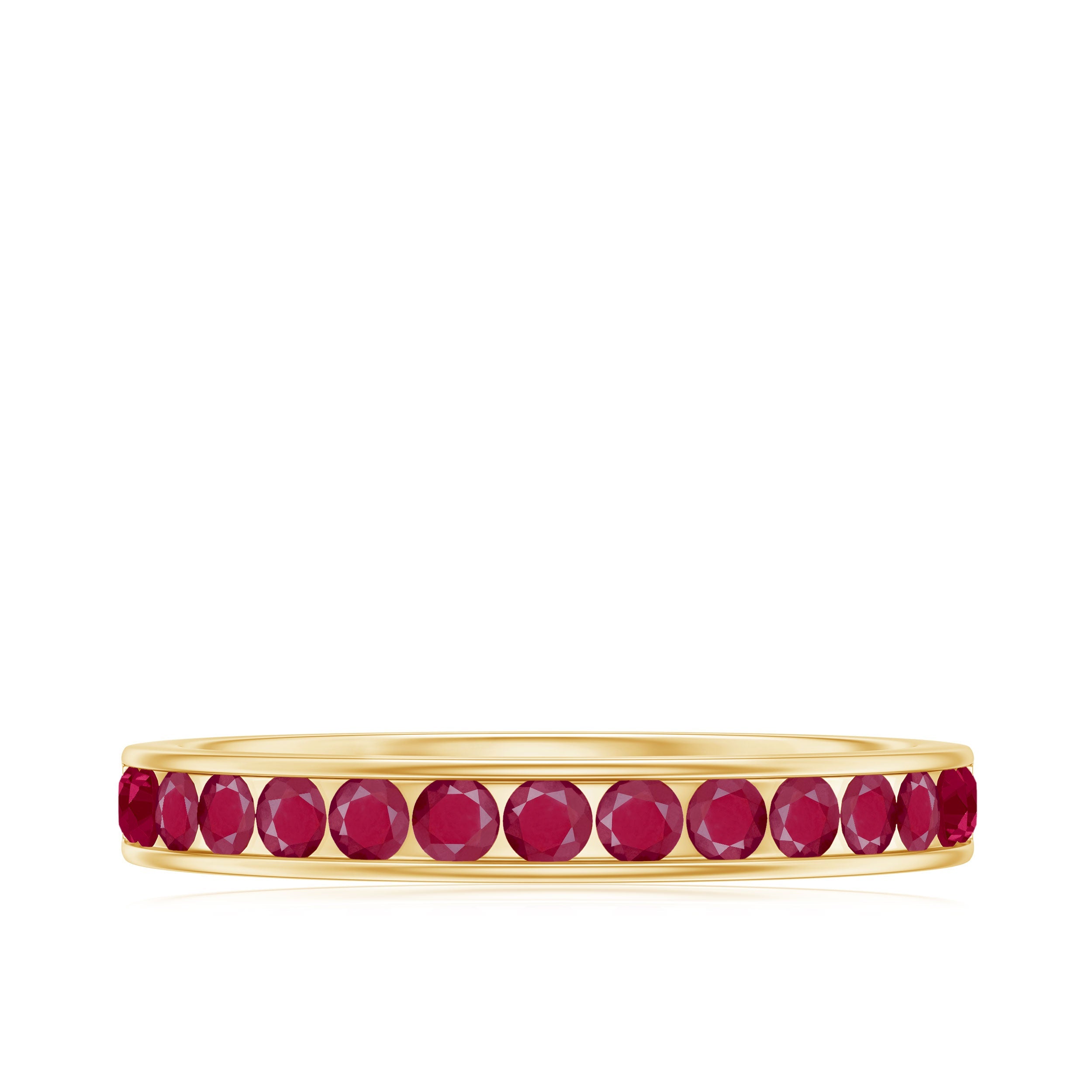 Ruby Eternity Ring – Half Eternity Channel Set With AAA Quality Ruby Stones