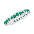 Emerald Eternity Band – Natural Emerald Wedding Ring With Milgrain Detail