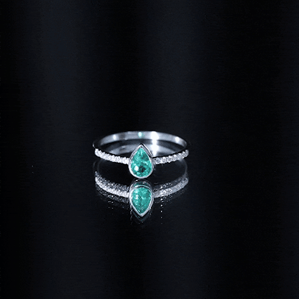 Pear Shaped Emerald Ring – AAA Quality Emerald Engagement With Diamond Side Stones