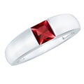 Lab Grown Ruby Ring – 1.5 Carat Princess Cut Solitaire Band with AAAA Quality Gemstone