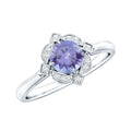Tanzanite Engagement Ring – Floral Halo Ring with Diamond | AAA Quality Gemstone