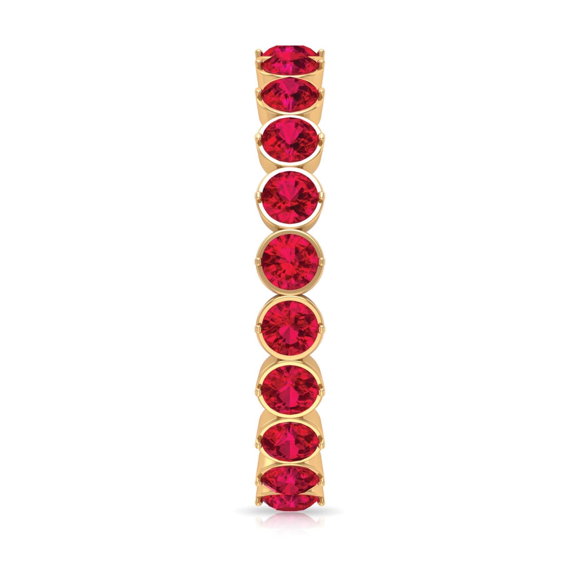 Ruby Eternity Ring – Lab Created Ruby Full Eternity Band in Prong Setting