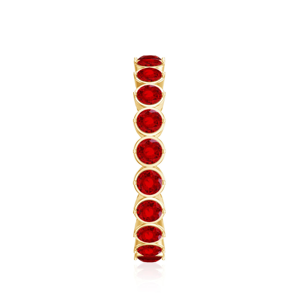 Ruby Eternity Ring – Lab Created Ruby Full Eternity Band in Prong Setting