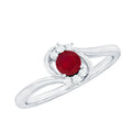 Ruby Promise Ring – Genuine AAA Quality Ruby And Diamond Bypass Design