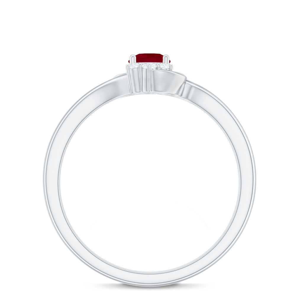Ruby Promise Ring – Genuine AAA Quality Ruby And Diamond Bypass Design