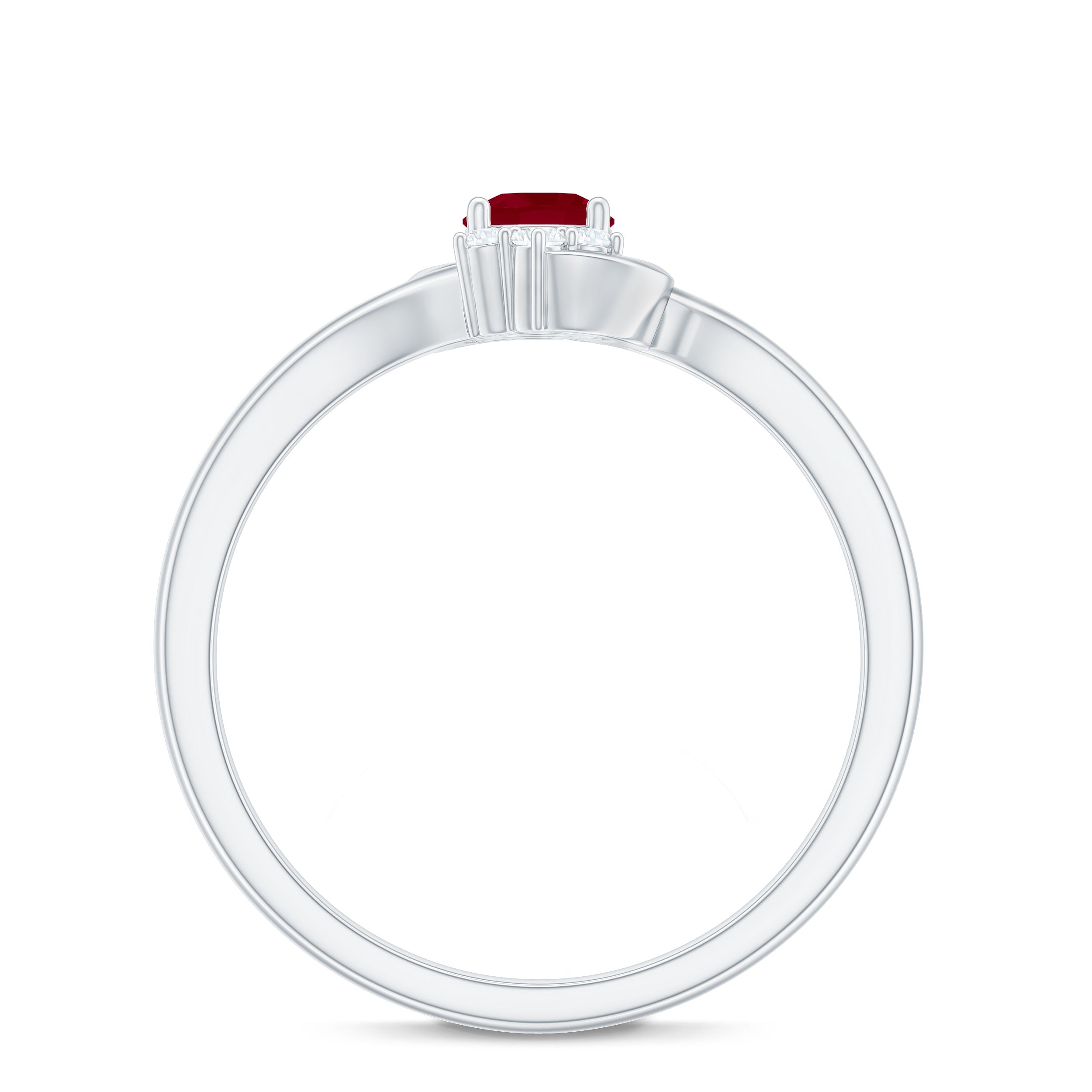 Ruby Promise Ring – Genuine AAA Quality Ruby And Diamond Bypass Design