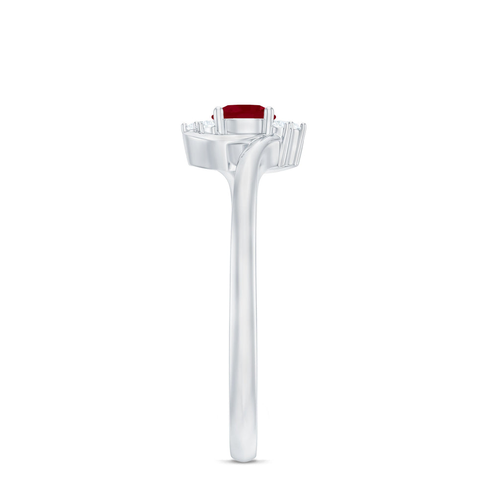 Ruby Promise Ring – Genuine AAA Quality Ruby And Diamond Bypass Design
